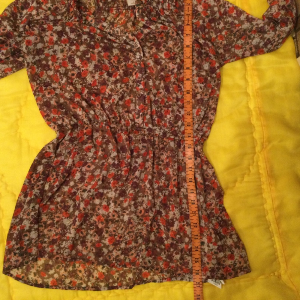 Mossimo Supply Co Floral Sheer Multi Color Blouse - Picture 8 of 11